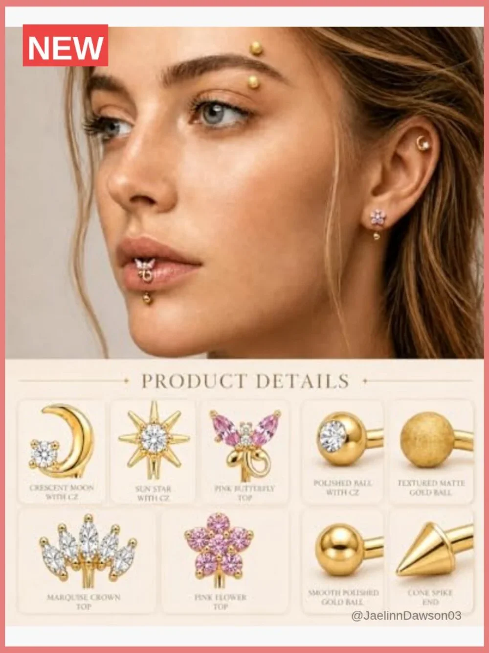 11Pcs 16G Curved Barbell Piercing Set Eyebrow Rook Daith Tragus Jewelry